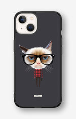 iPhone 13 Mini Hard Case – Hipster Cat - View 1