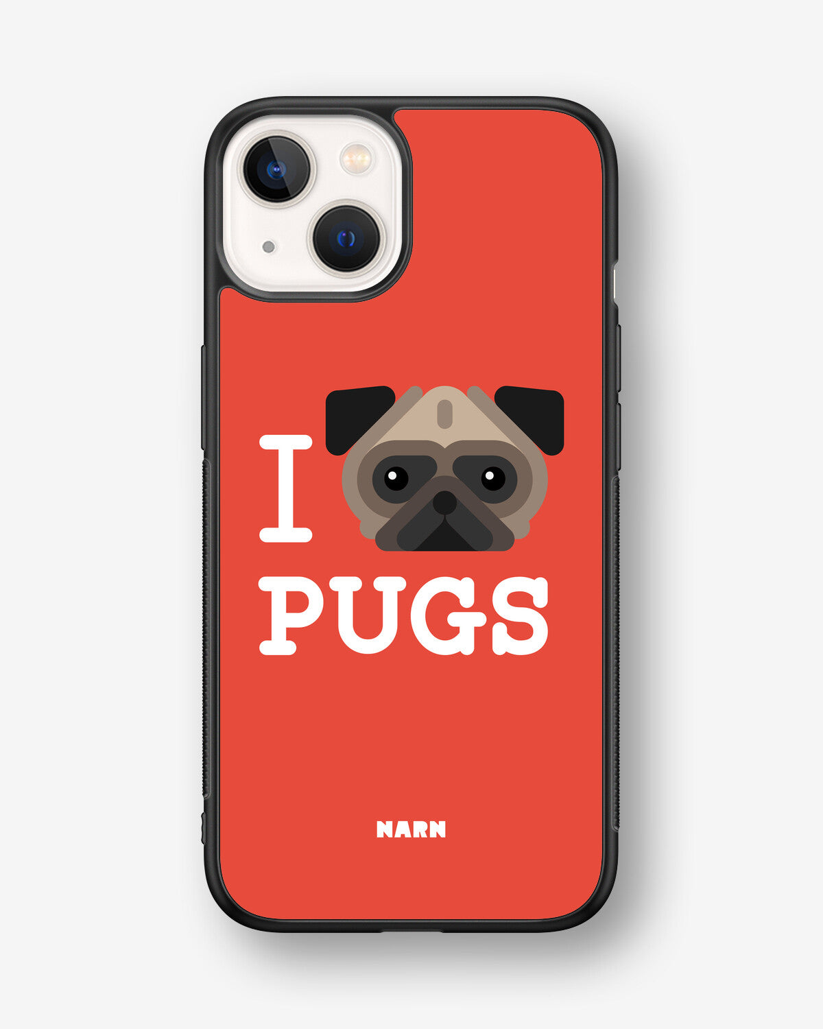 iPhone 13 Mini Hard Case – I Love Pugs - View 1