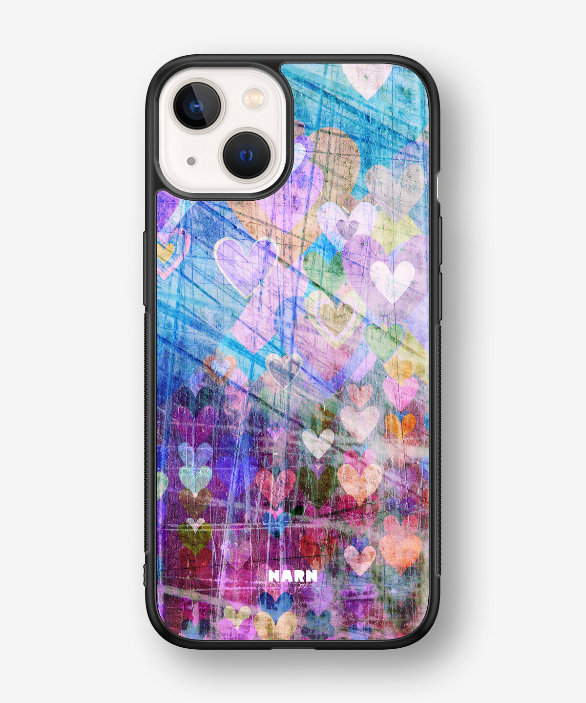 iPhone 13 Mini Hard Case – Purple Hearts - View 1