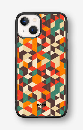 iPhone 13 Mini Hard Case – Retro Geometric - View 1