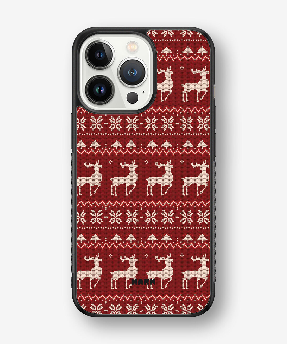 iPhone 13 Pro Hard Case – Reindeer Knit - View 1