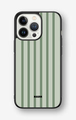 iPhone 13 Pro Hard Case – Sage Stripes - View 1