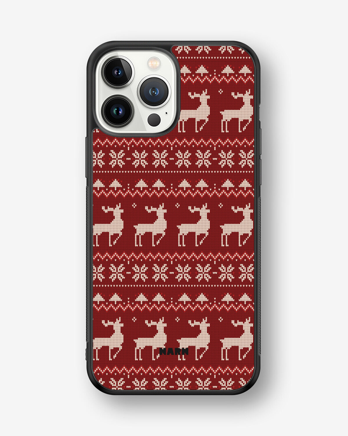 iPhone 13 Pro Max Hard Case – Reindeer Knit - View 1