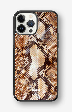 iPhone 13 Pro Max Hard Case – Brown Snakeskin - View 1