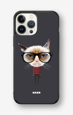 iPhone 13 Pro Max Hard Case – Hipster Cat - View 1
