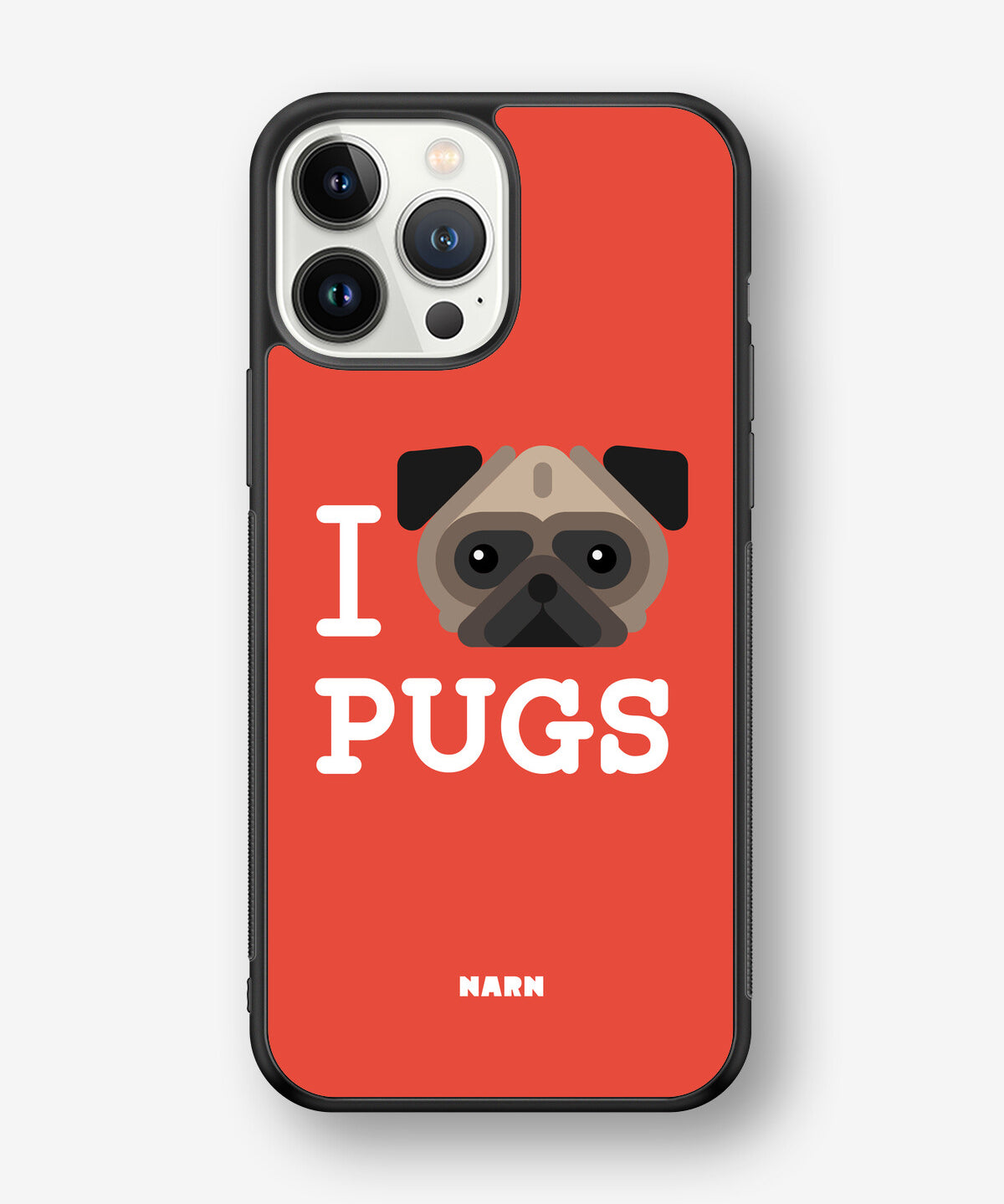 iPhone 13 Pro Max Hard Case – I Love Pugs - View 1