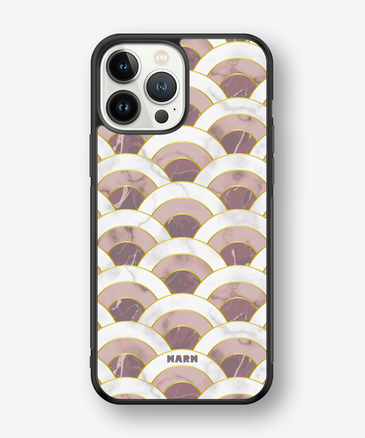iPhone 13 Pro Max Hard Case – Pink Marble Waves - View 1