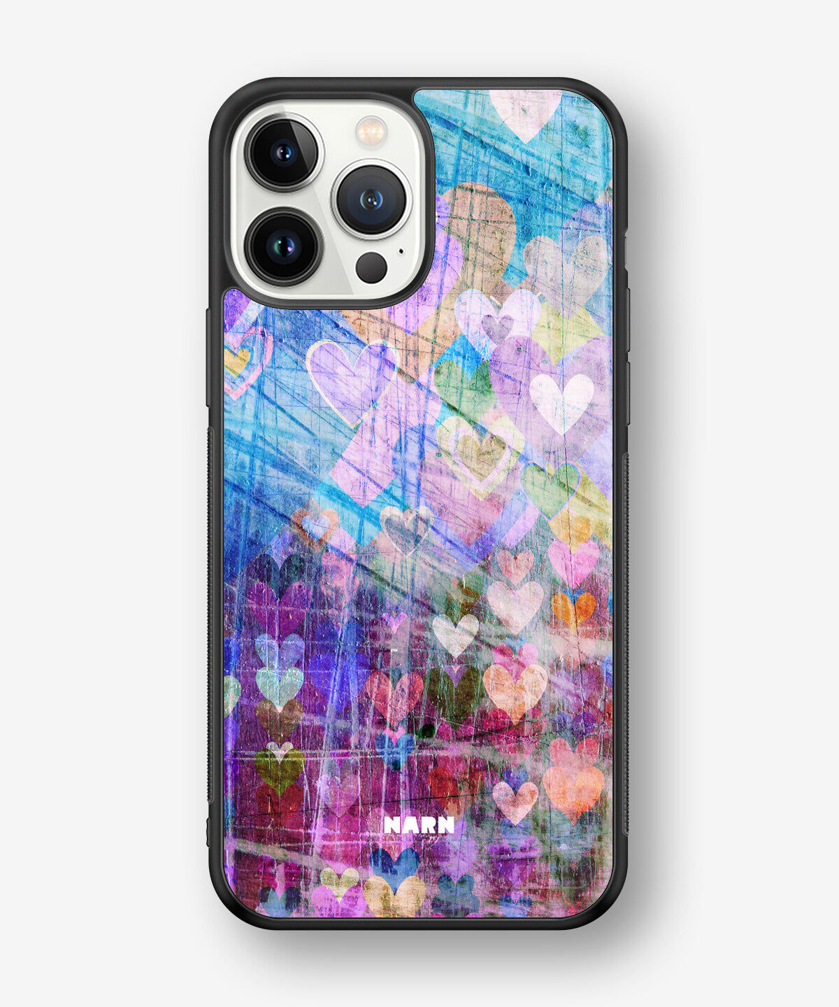 iPhone 13 Pro Max Hard Case – Purple Hearts - View 1