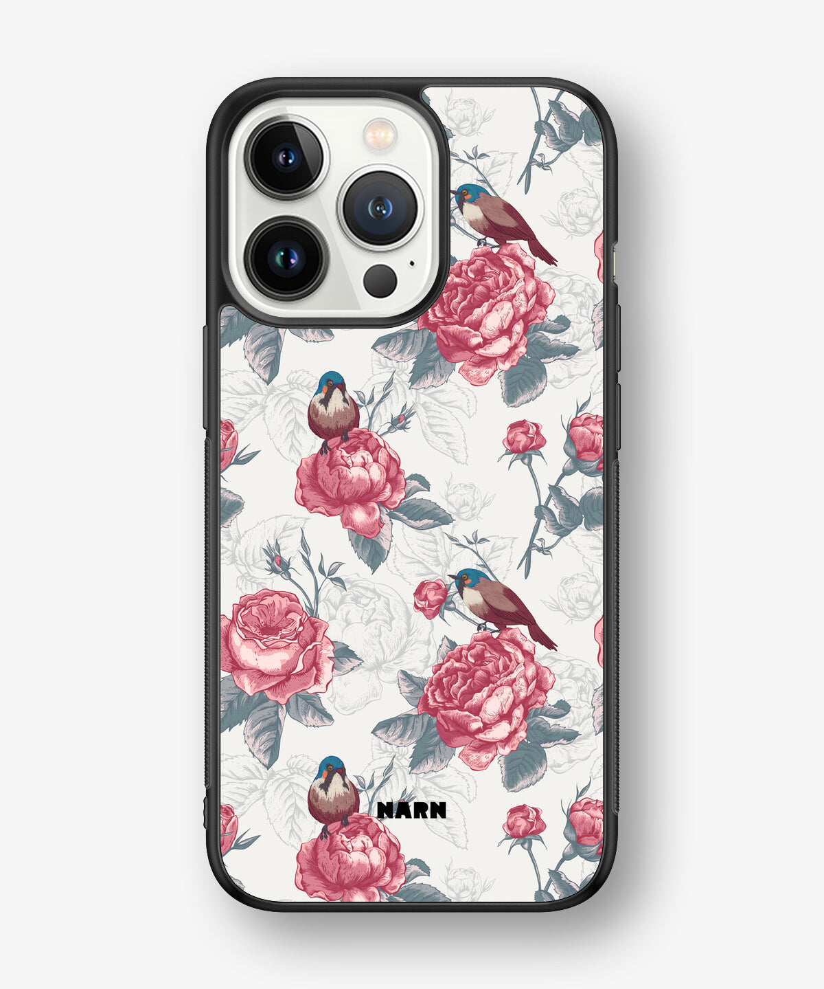 iPhone 13 Pro Hard Case – Birds Among Roses - View 1