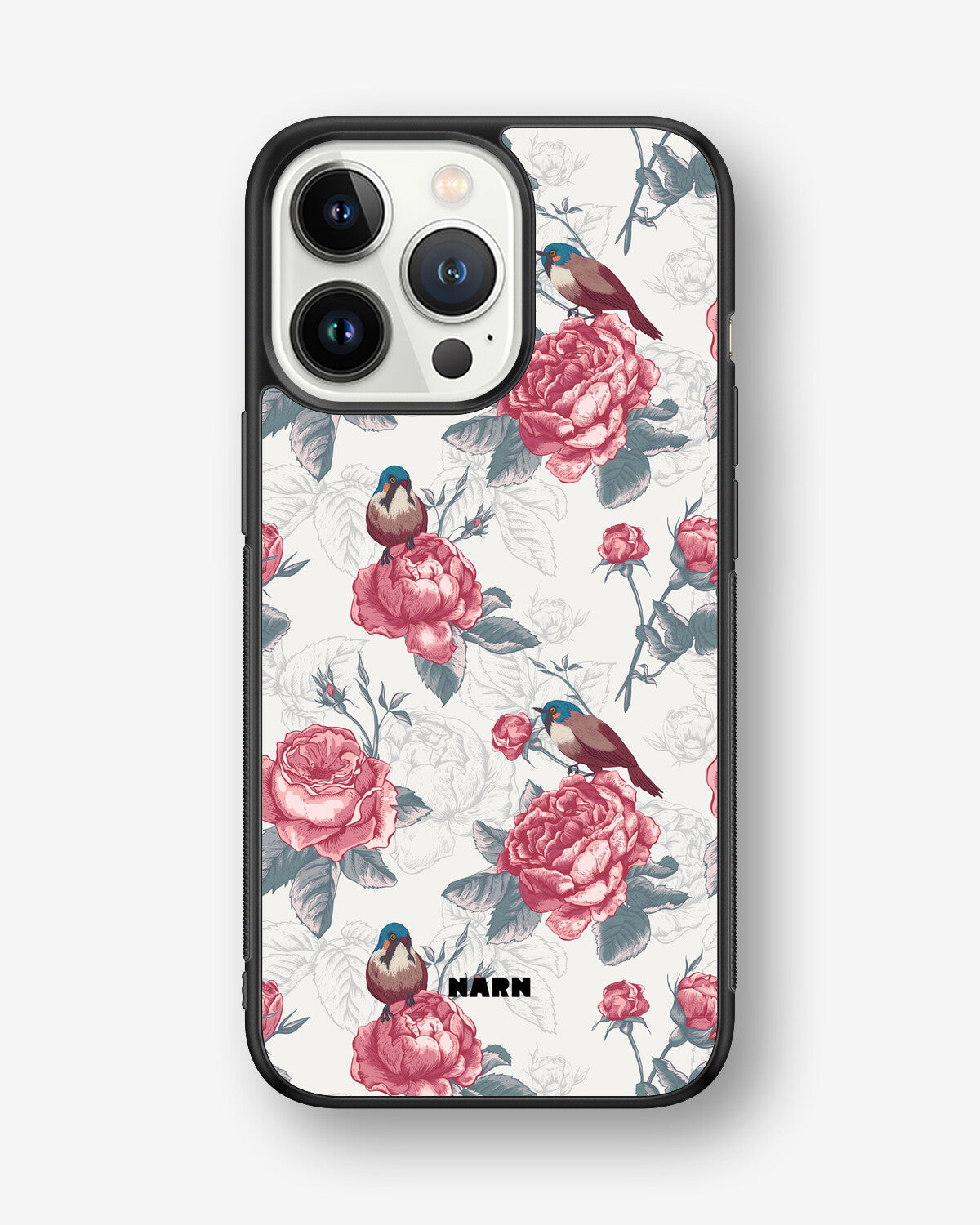 iPhone 13 Pro Hard Case – Birds Among Roses - View 1