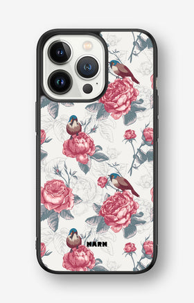 iPhone 13 Pro Hard Case – Birds Among Roses - View 1