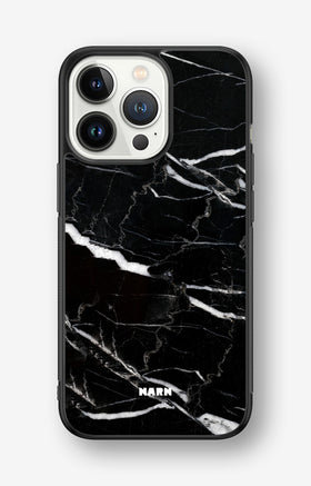 iPhone 13 Pro Hard Case – Black Marble - View 1