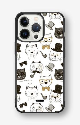 iPhone 13 Pro Hard Case – Cartoon Cats - View 1