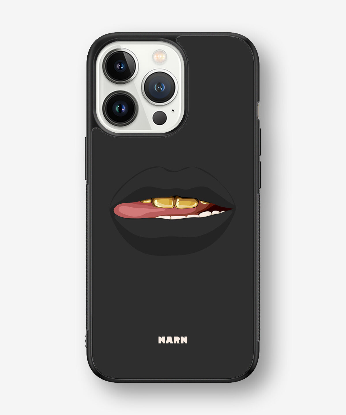 iPhone 13 Pro Hard Case – Golden Lips - View 1
