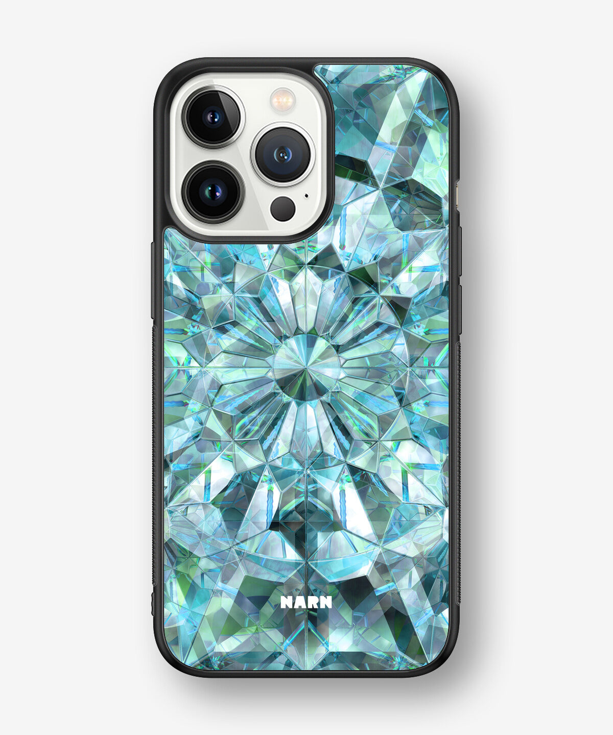 iPhone 13 Pro Hard Case – Green Crystals - View 1