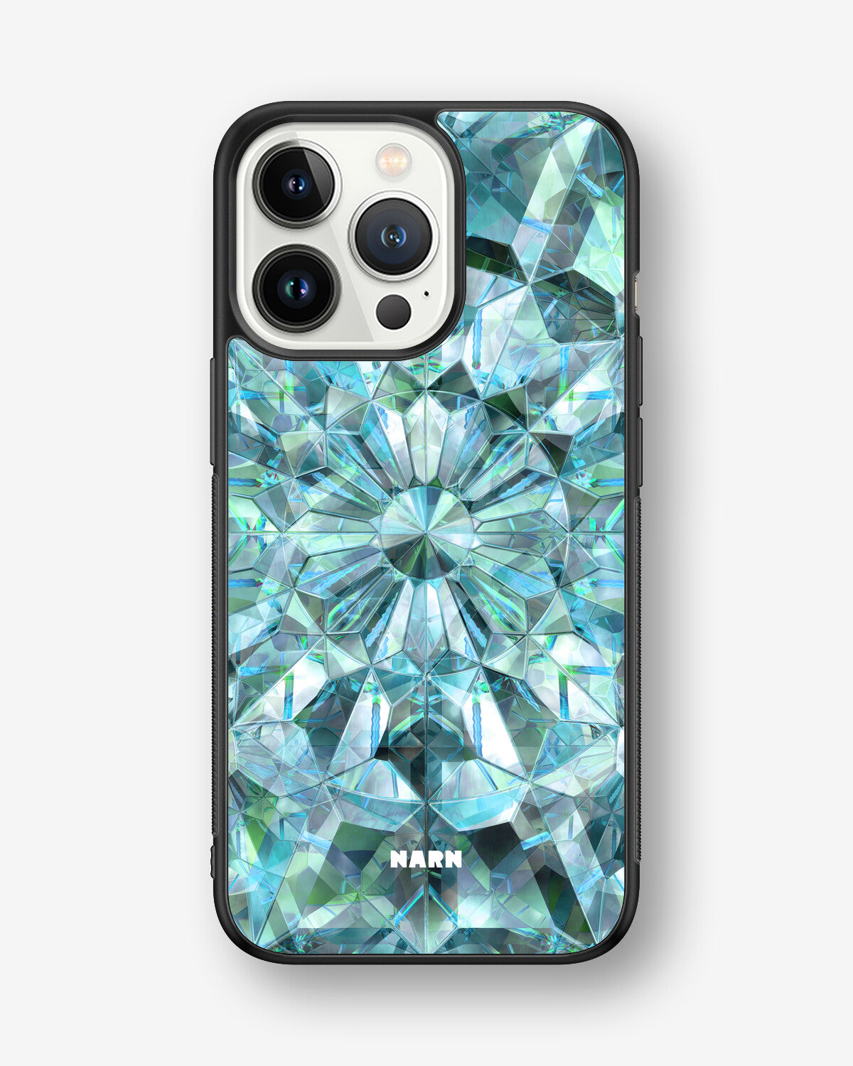 iPhone 13 Pro Hard Case – Green Crystals - View 1