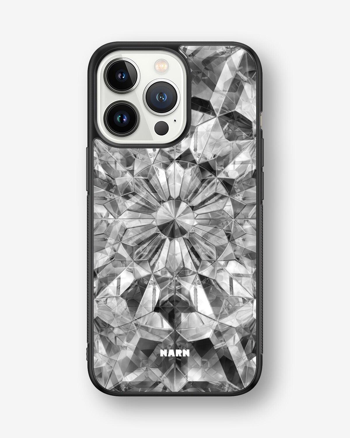 iPhone 13 Pro Hard Case – Grey Crystals - View 1