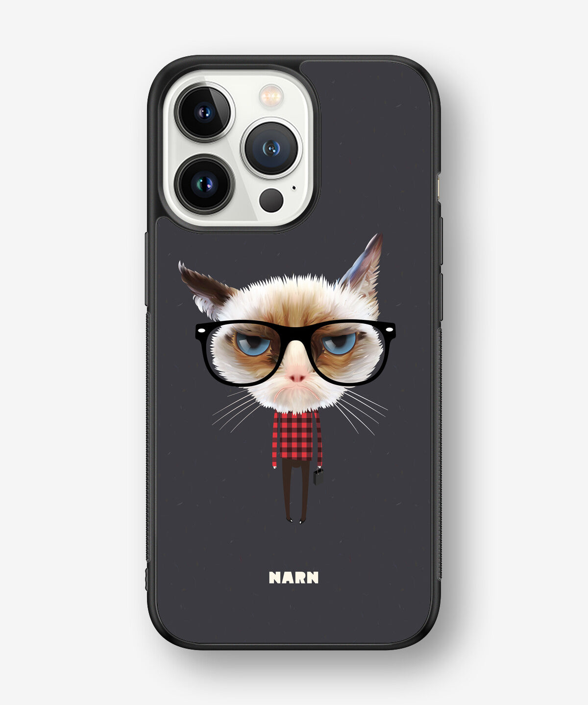 iPhone 13 Pro Hard Case – Hipster Cat - View 1