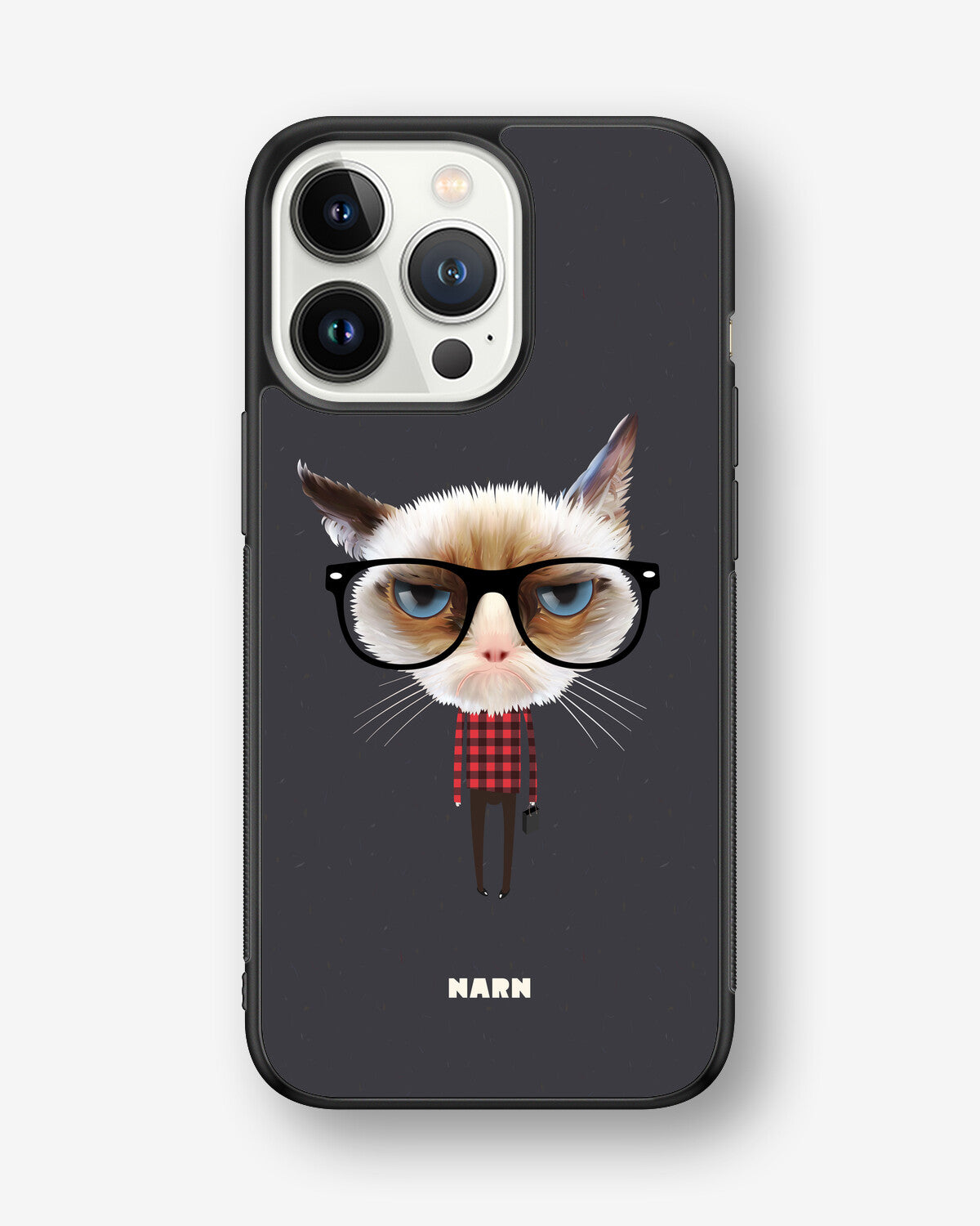 iPhone 13 Pro Hard Case – Hipster Cat - View 1