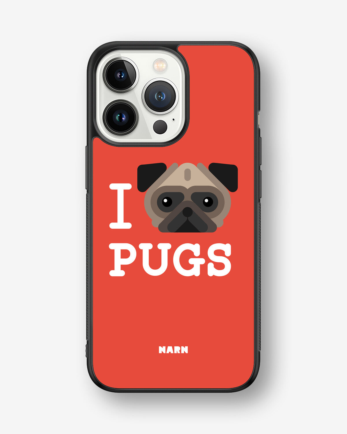 iPhone 13 Pro Hard Case – I Love Pugs - View 1