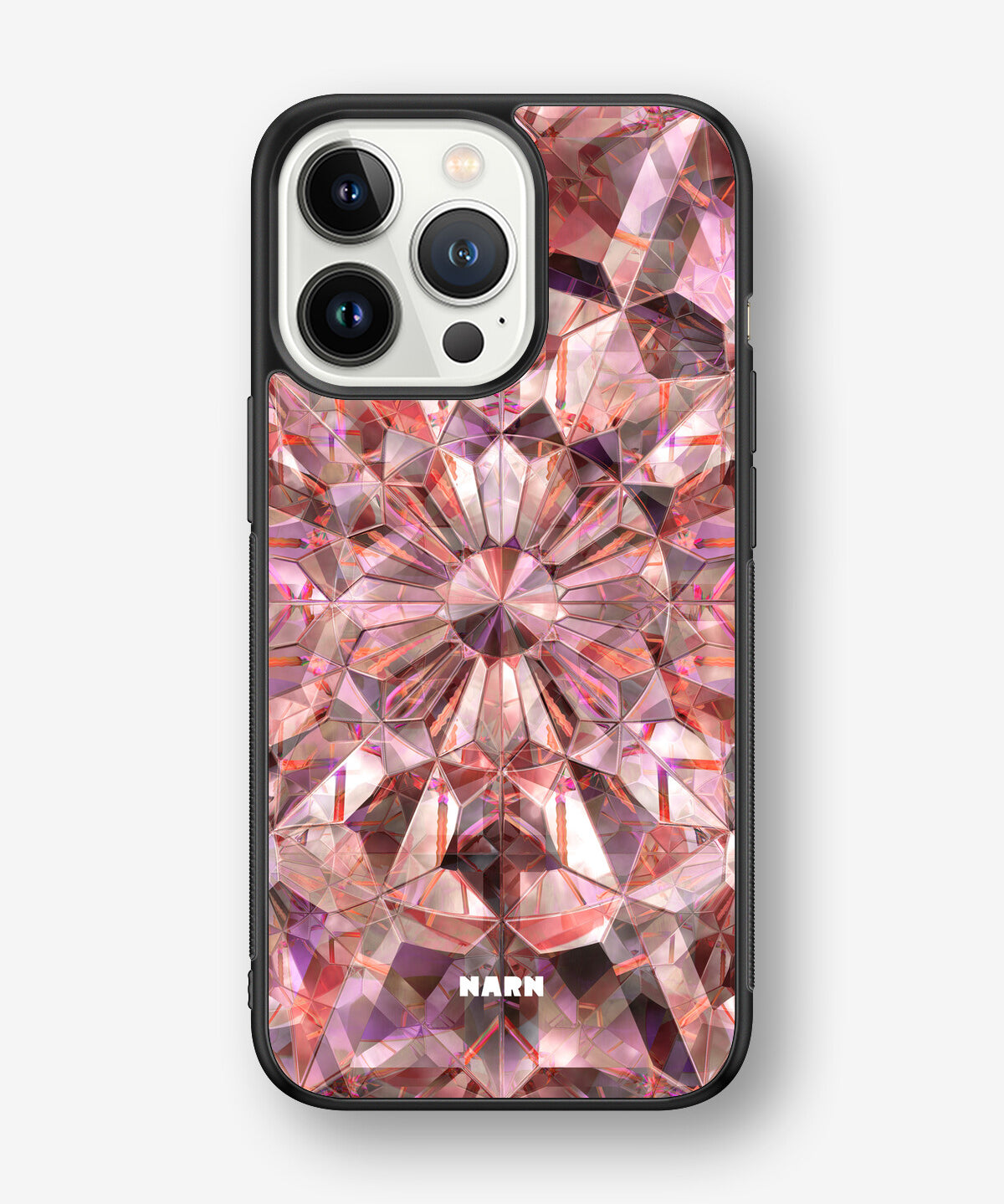 iPhone 13 Pro Hard Case – Pink Crystals - View 1