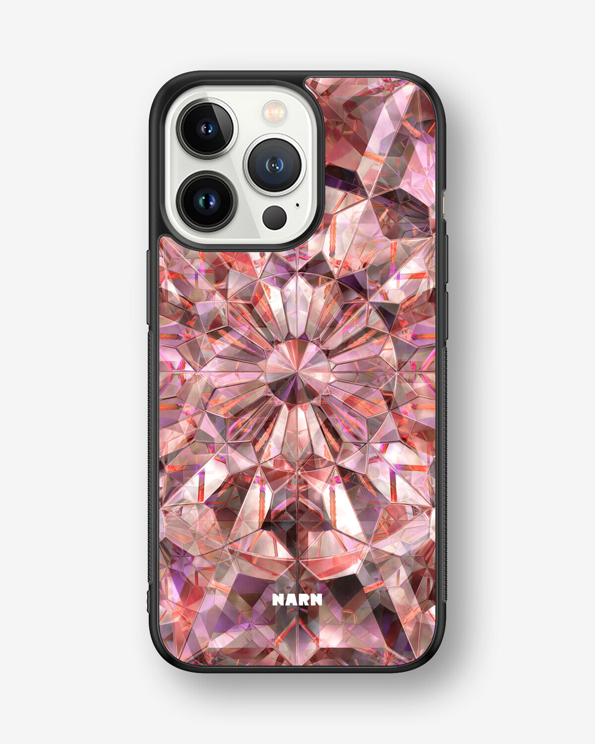 iPhone 13 Pro Hard Case – Pink Crystals - View 1