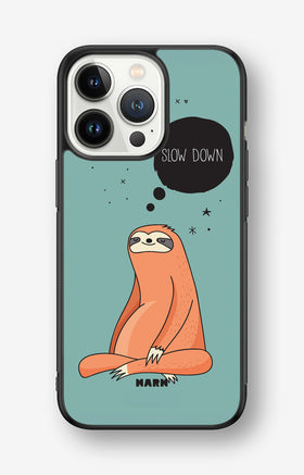 iPhone 13 Pro Hard Case – Slow Down Sloth - View 1