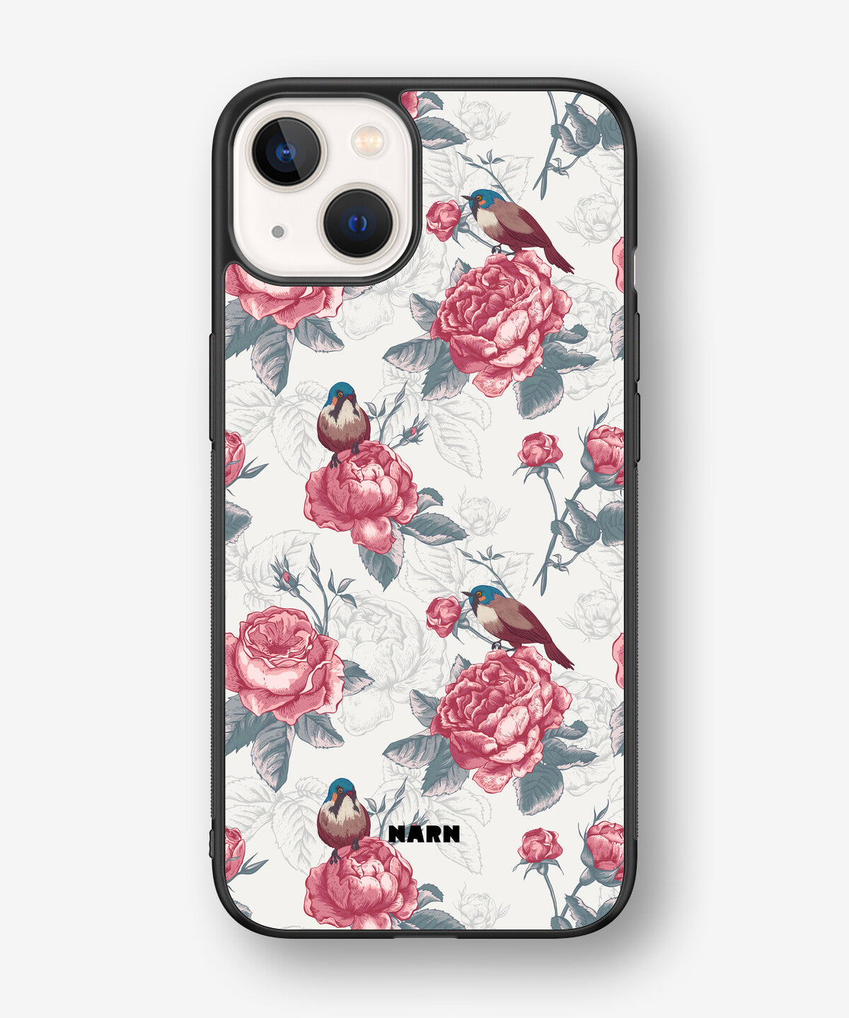 iPhone 13 Hard Case – Birds Among Roses - View 1