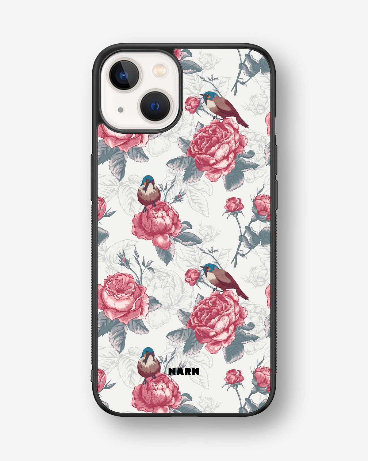 iPhone 13 Hard Case – Birds Among Roses - View 1