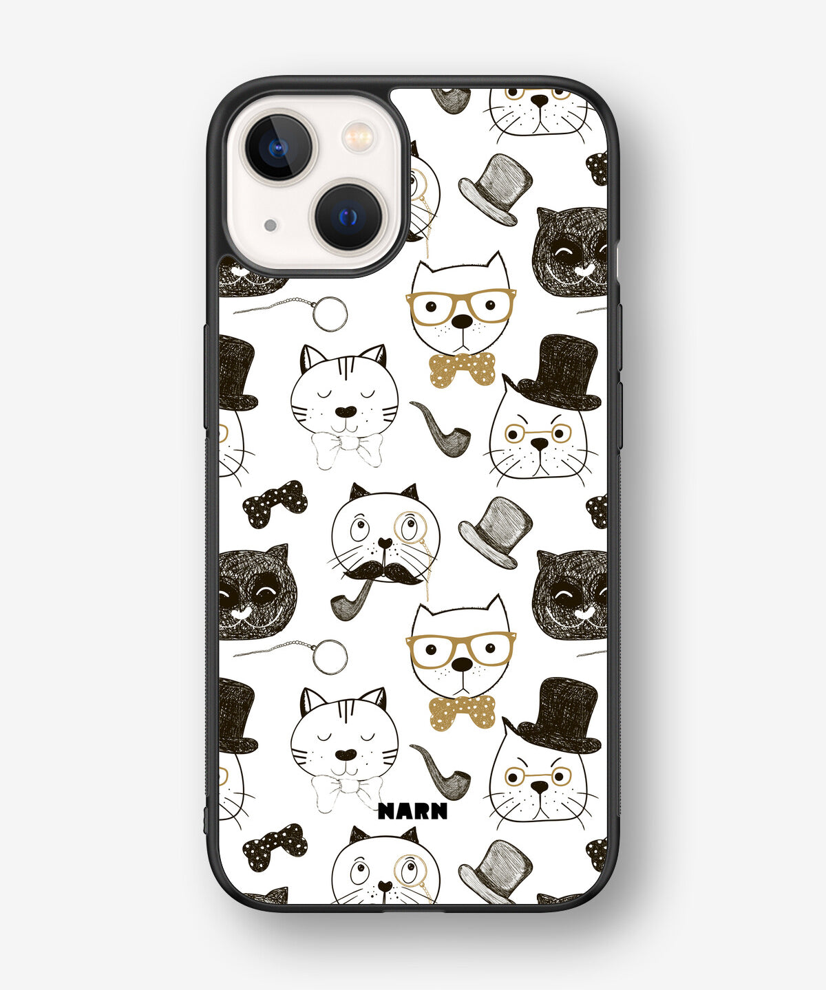 iPhone 13 Hard Case – Cartoon Cats - View 1