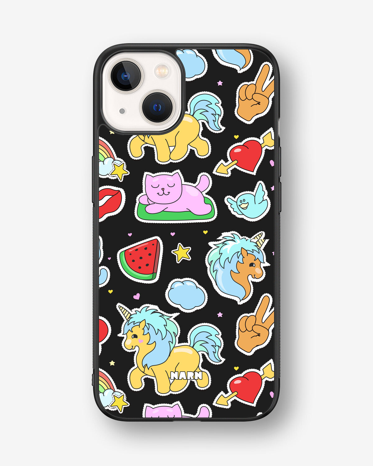 iPhone 13 Hard Case – Cute Stickers - View 1