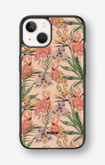iPhone 13 Hard Case – Flamingos & Flowers - View 1