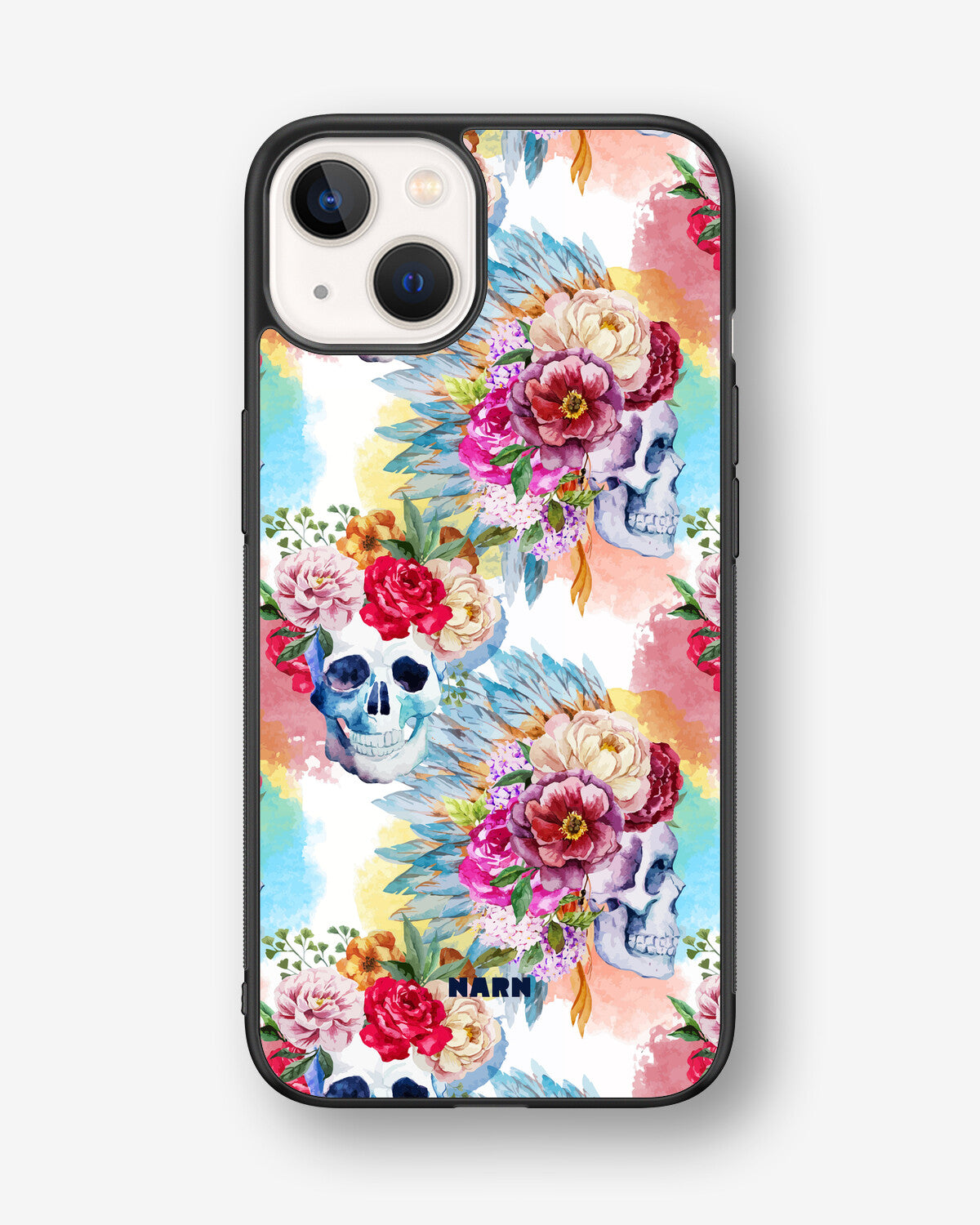 iPhone 13 Hard Case – Flowered Skulls - View 1