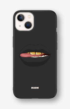 iPhone 13 Hard Case – Golden Lips - View 1