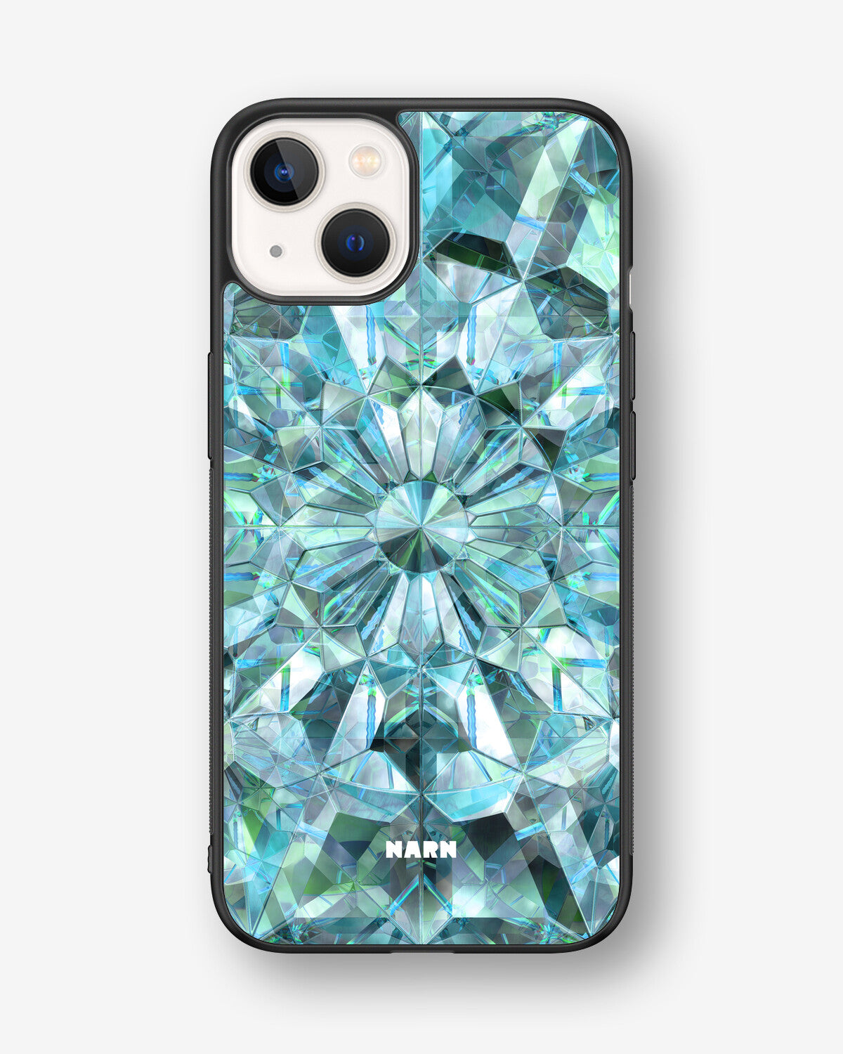 iPhone 13 Hard Case – Green Crystals - View 1