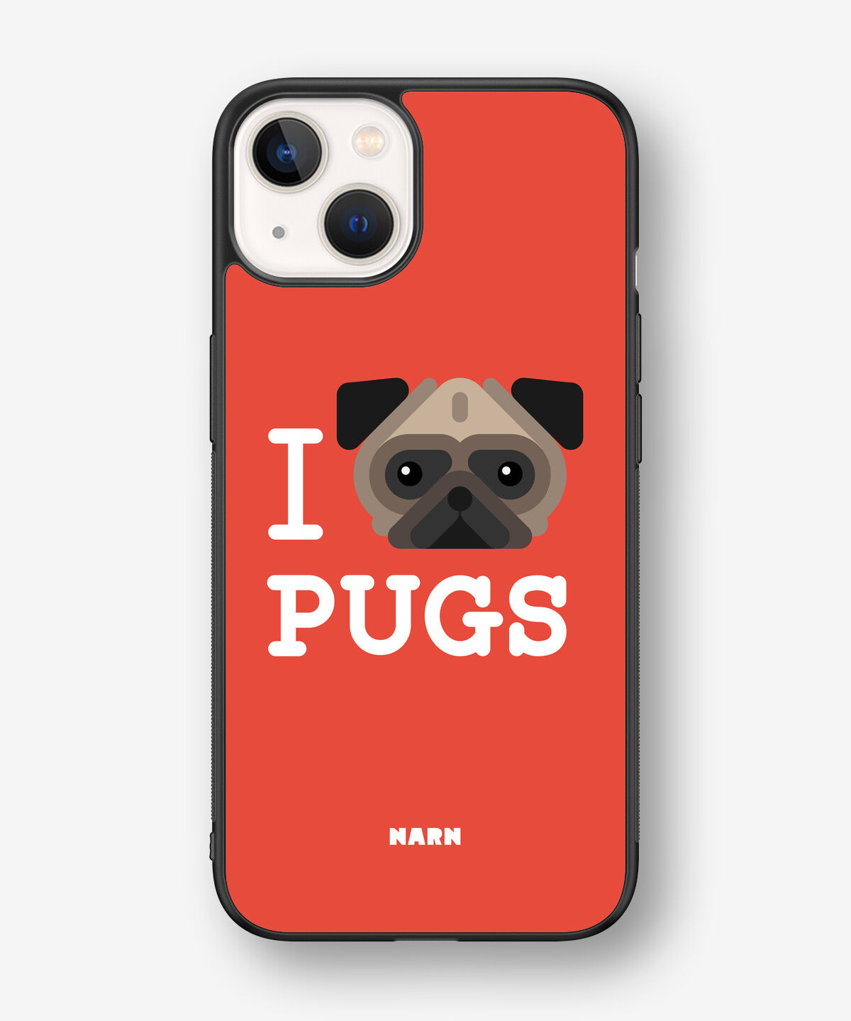 iPhone 13 Hard Case – I Love Pugs - View 1