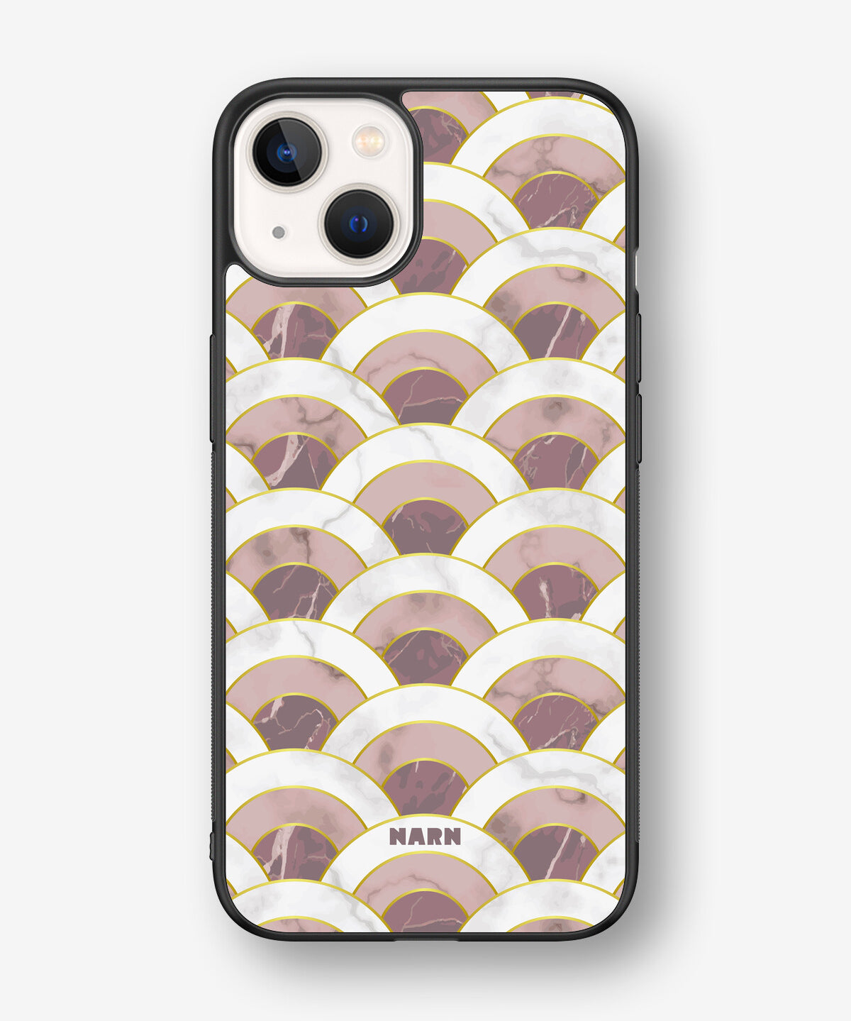 iPhone 13 Hard Case – Pink Marble Waves - View 1