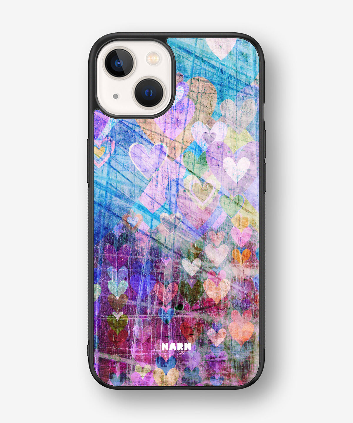 iPhone 13 Hard Case – Purple Hearts - View 1