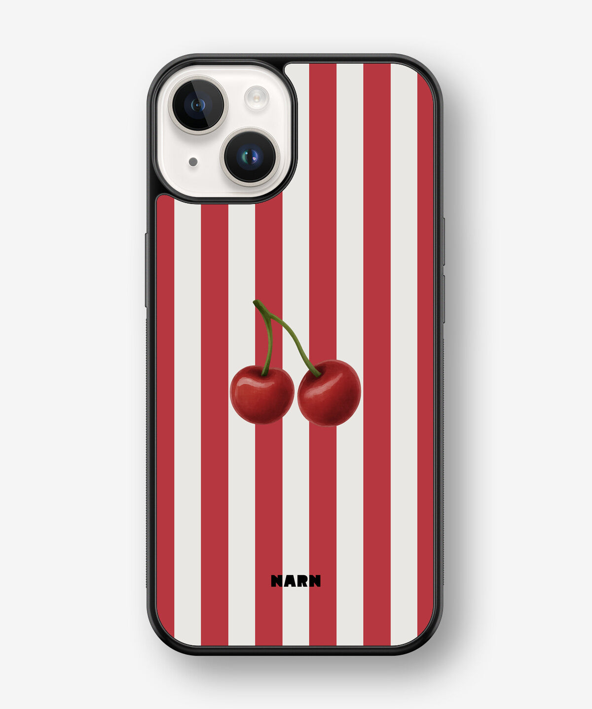 iPhone 14 Plus Hard Case – Cherry Stripes - View 1