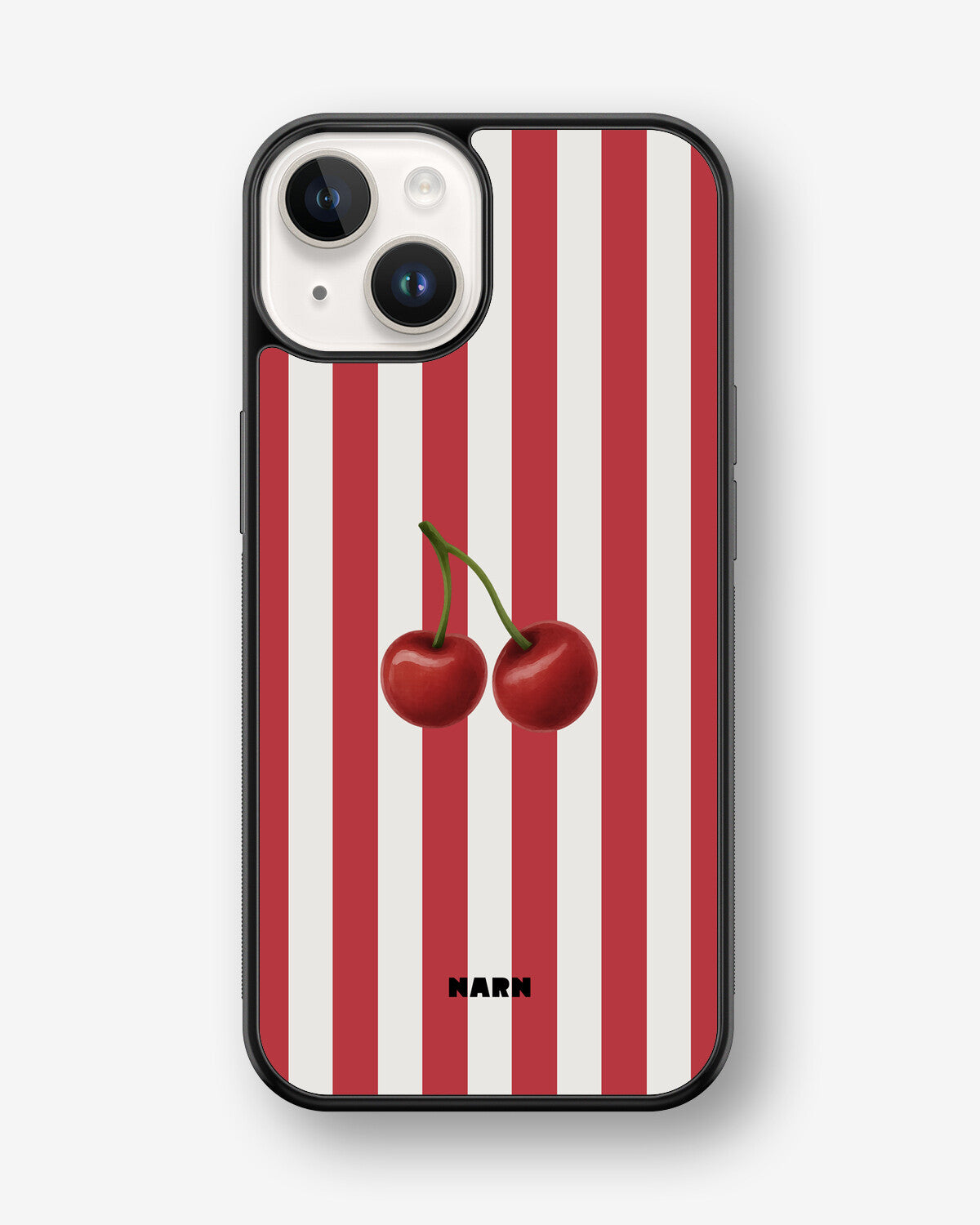 iPhone 14 Plus Hard Case – Cherry Stripes - View 1