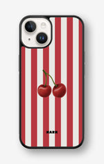 iPhone 14 Plus Hard Case – Cherry Stripes - View 1
