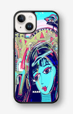 iPhone 14 Plus Hard Case – Abstract Cat - View 1