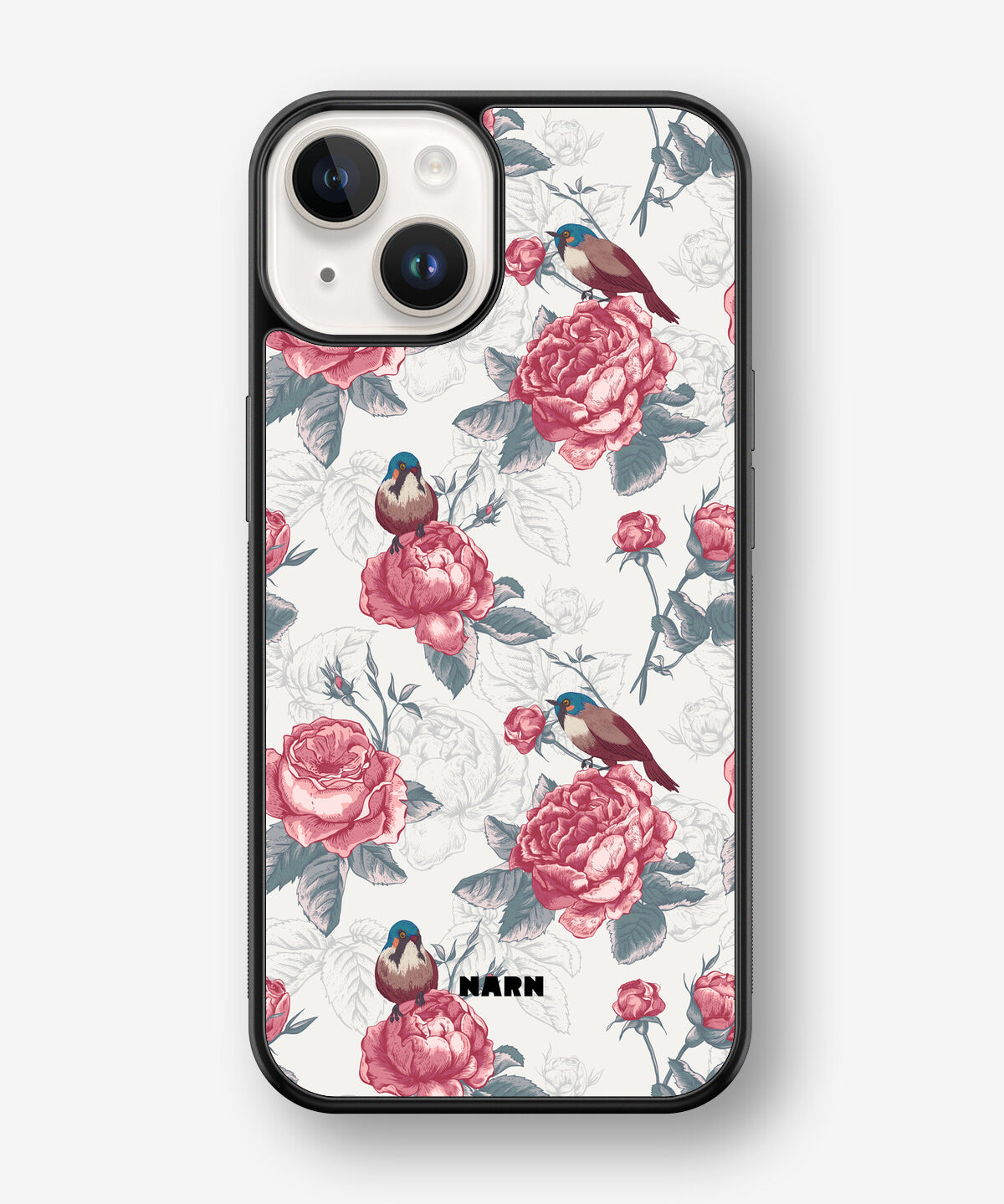 iPhone 14 Plus Hard Case – Birds Among Roses - View 1