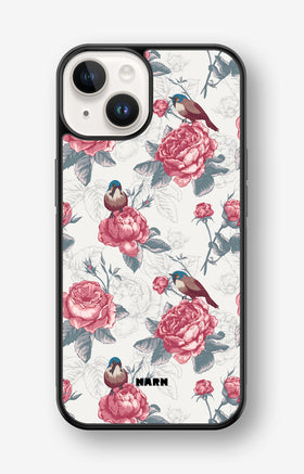 iPhone 14 Plus Hard Case – Birds Among Roses - View 1