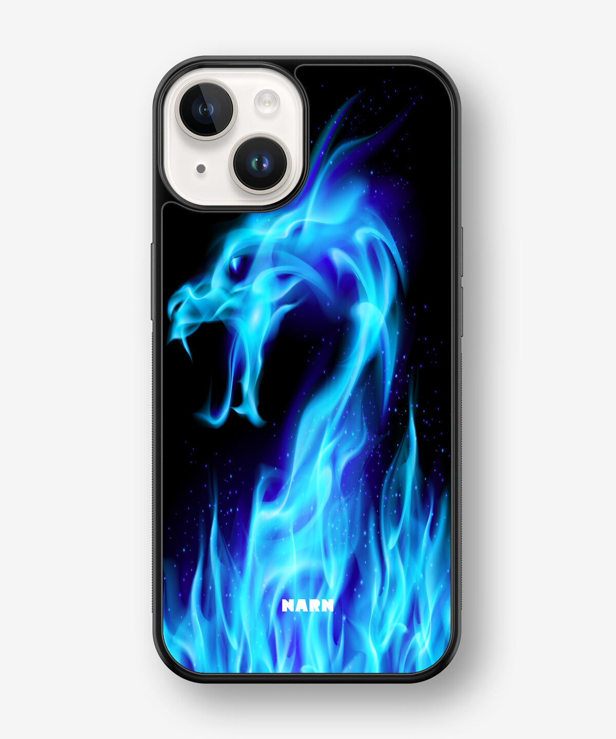 iPhone 14 Plus Hard Case – Blue Flames Dragon - View 1