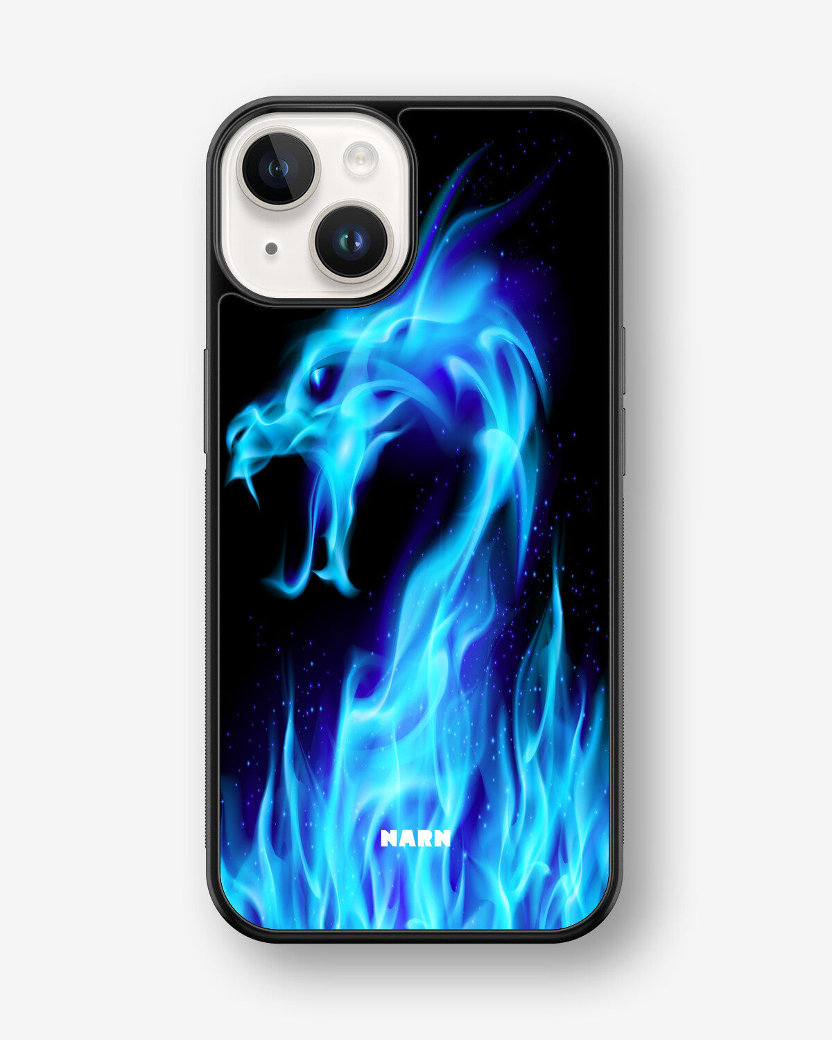iPhone 14 Plus Hard Case – Blue Flames Dragon - View 1