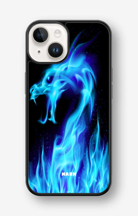 iPhone 14 Plus Hard Case – Blue Flames Dragon - View 1