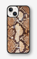 iPhone 14 Plus Hard Case – Brown Snakeskin - View 1