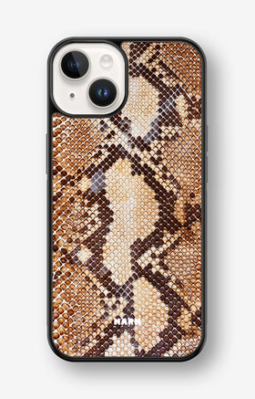 iPhone 14 Plus Hard Case – Brown Snakeskin - View 1