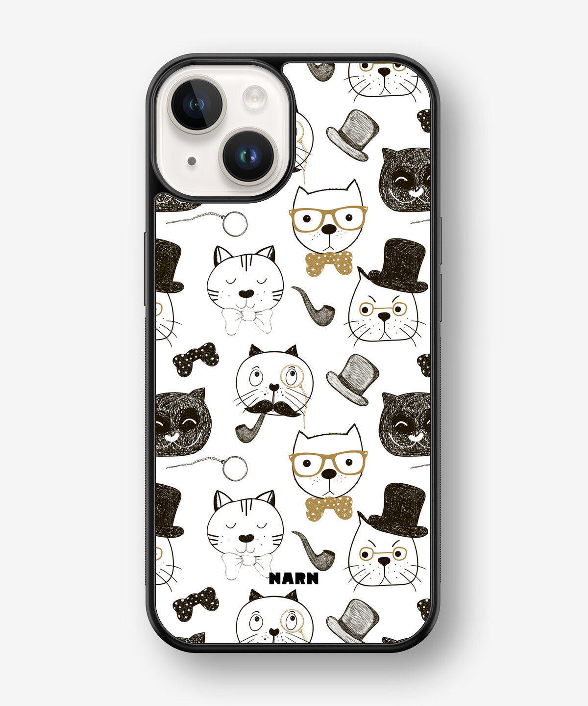 iPhone 14 Plus Hard Case – Cartoon Cats - View 1